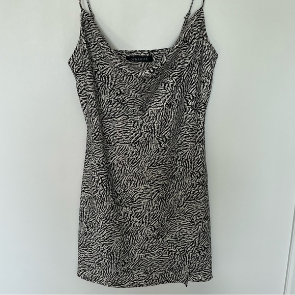 Dynamite Printed Cowl Neck Mini Dress - Picture 4 of 10